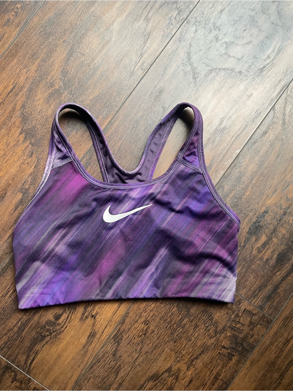 Nike Purple Marble Print Racerback Sports Bra